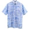 reyn spooner 80s Reverse print vintage Overall handle Short sleeve Half-button button-down Aloha shirt Men's Used