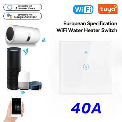AC110~240V 40A Умный дом WiFi сенсорный выключатель для электрического котла водонагревателя Вкл/Выкл Таймер Панель Управляется Alexa/Google Home