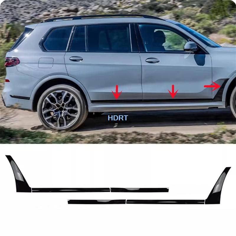 For BMW X7 G07 + Car Style Door Side Skirt Edge Body Anti Collision Trim Protector Decoration Accessories Exterior Sticker