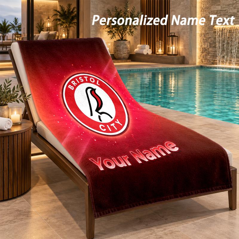 Custom Text Bristol City Print Beach Towel Large Towel For Home Bathroom Beach