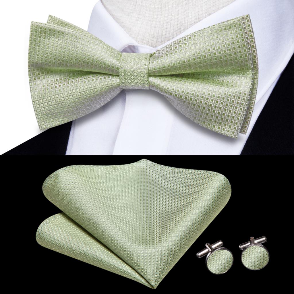 Hi-Tie В полоску Черно-красный Мужской Галстук-бабочка Платок Запонки Предварительно завязанный Шелковый Узел-бабочка Галстук-бабочка для Мужчин Деловая Вечеринка Оптом