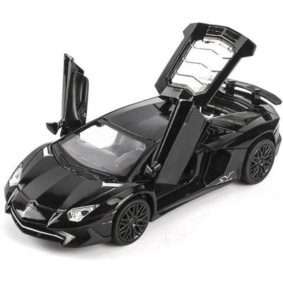 Коллекционная черная игрушечная машина Lambor LP750-4 из сплава в масштабе 1/32, литая под давлением модель автомобиля с подсветкой и звуком