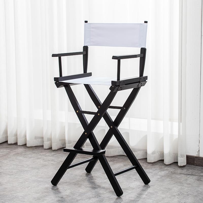 Складной стул режиссера из массива дерева с холщовой спинкой - Барный стул, для улицы, макияжа или рыбалки