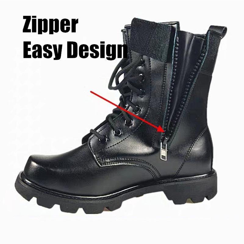 Men Wool Army Boots Men's Steel-Toed Safety Boots Winter Boots High-top Snow Boots Cotton Boots