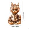 Chinese Feng Shui Dragon Brass Statue Desktop Ornament Vintage Retro Miniature Figurine for Office