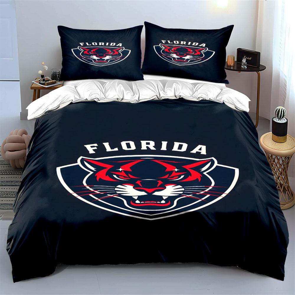 "Florida Panthers Logo Bedding Design" Print Bedding Set Duvet Cover Pillowcases (1* Duvet Cover 2* Pillowcases Do Not Include Comforter)