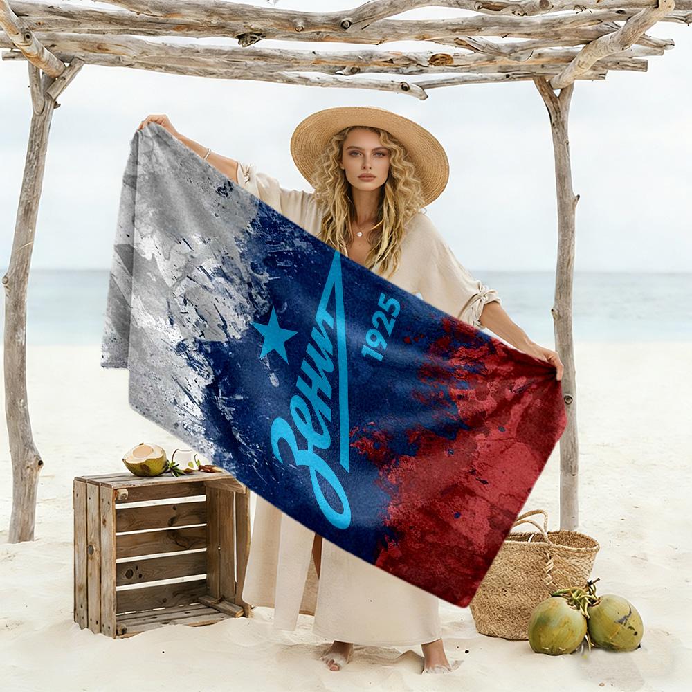 Blue Fc Zenit Saint Petersburg Beach Towel Soft Durable Quick-Dry Comfortable Lightweight