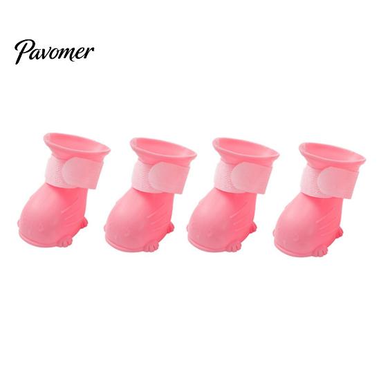 Breathable Rain Boots for Small Dogs 4Pcs Waterproof Dog Shoes, with Skid-resistant Soles, Adjustable Comfortable Paw Protection Cats Protectors,