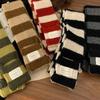 New Striped Soft Wool Knitted Scarf - Women's Winter Korean-Style Versatile Simple Thick Warm Scarf Cold-Resistant Scarf