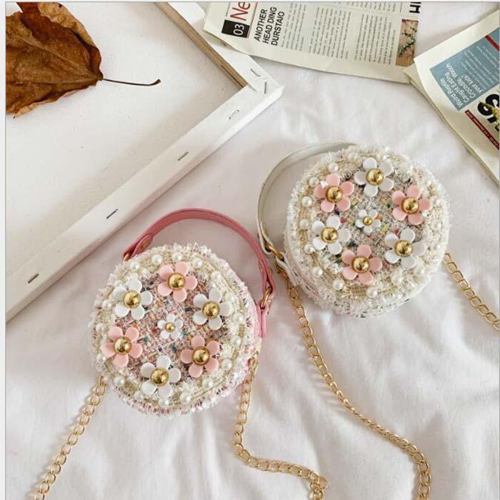 Детская сумка через плечо для девочек с жемчугом, мини-милый рюкзак принцессы, сумка-мессенджер, сумка через плечо на молнии