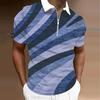 Men's Shirt Polo Casual Zip Short Sleeve Fashion Casual Zipper Summer Spring Regular Fit 3D Print Shirt