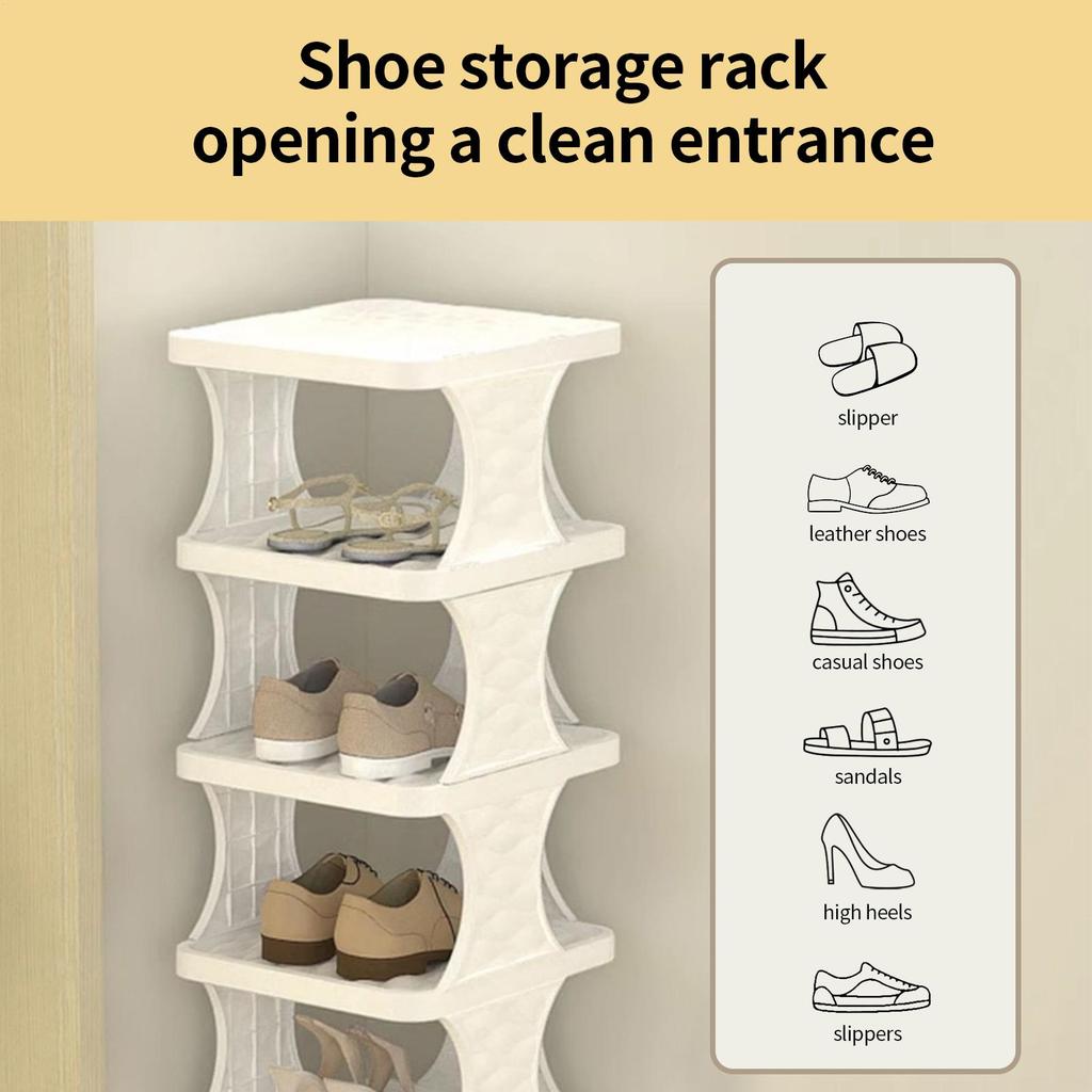 Многоярусный органайзер для обуви, органайзер для обуви в прихожей, компактная стойка для стены, угла, штабелируемая полка для съемной квартиры