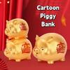 Zodiac Horse Cartoon Piggy Bank Gold Red Coin Saving Box Practical Pig Coin Jar  Festive Occasions