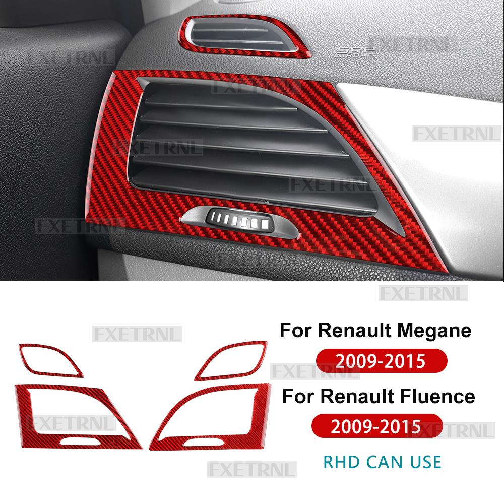 Sticker For Renault Fluence Megane 3 RS 2009 2010 2011 2012 2013 2014 2015 Car Real Soft Carbon Fiber Both Side Air Outlet Trim
