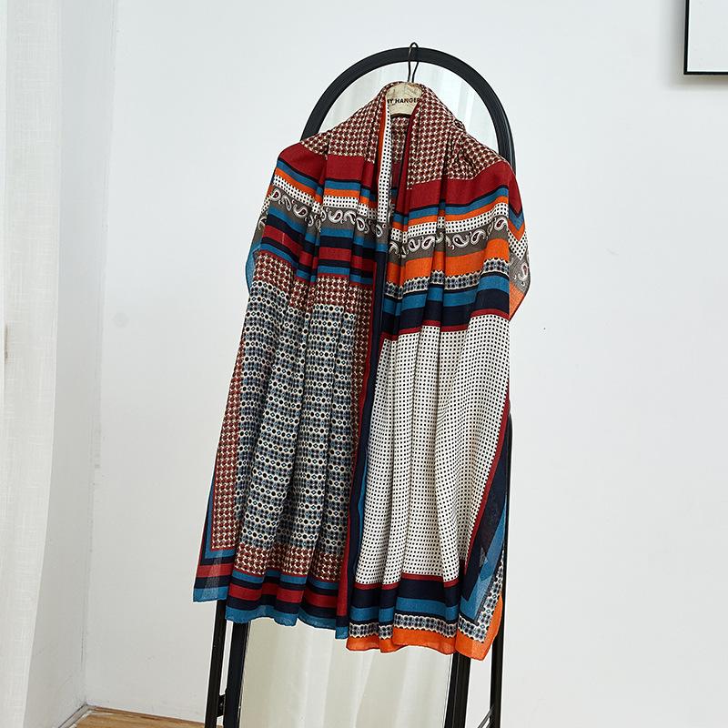 Cashew Dot Autumn and Winter New Scarf Female Warm Neck Long Beach Towel Sunscreen Imitation Cotton Shawl
