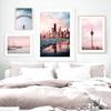 Romantic Sunset Landscape Painting Ferris Wheel Posters for Home Design Modern Decoration for Living Room Frameless Art Prints No Frame