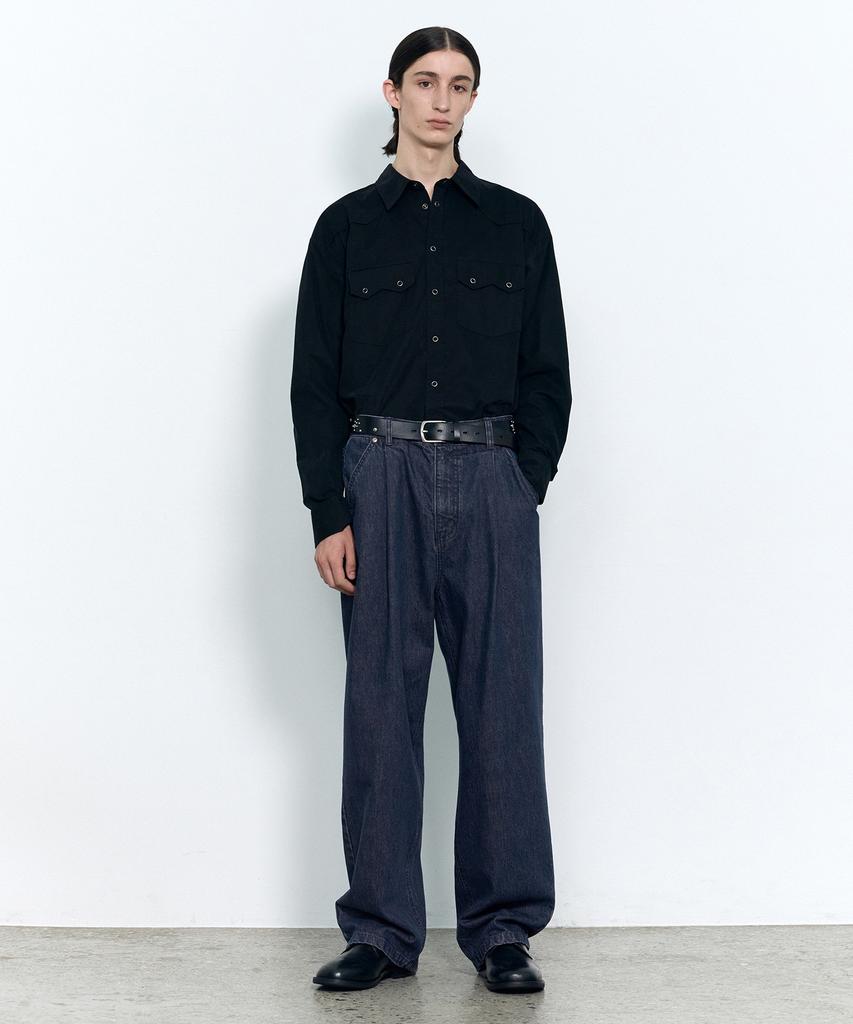 INSILENCE Calik Natural Washed Denim Pants Mid Blue
