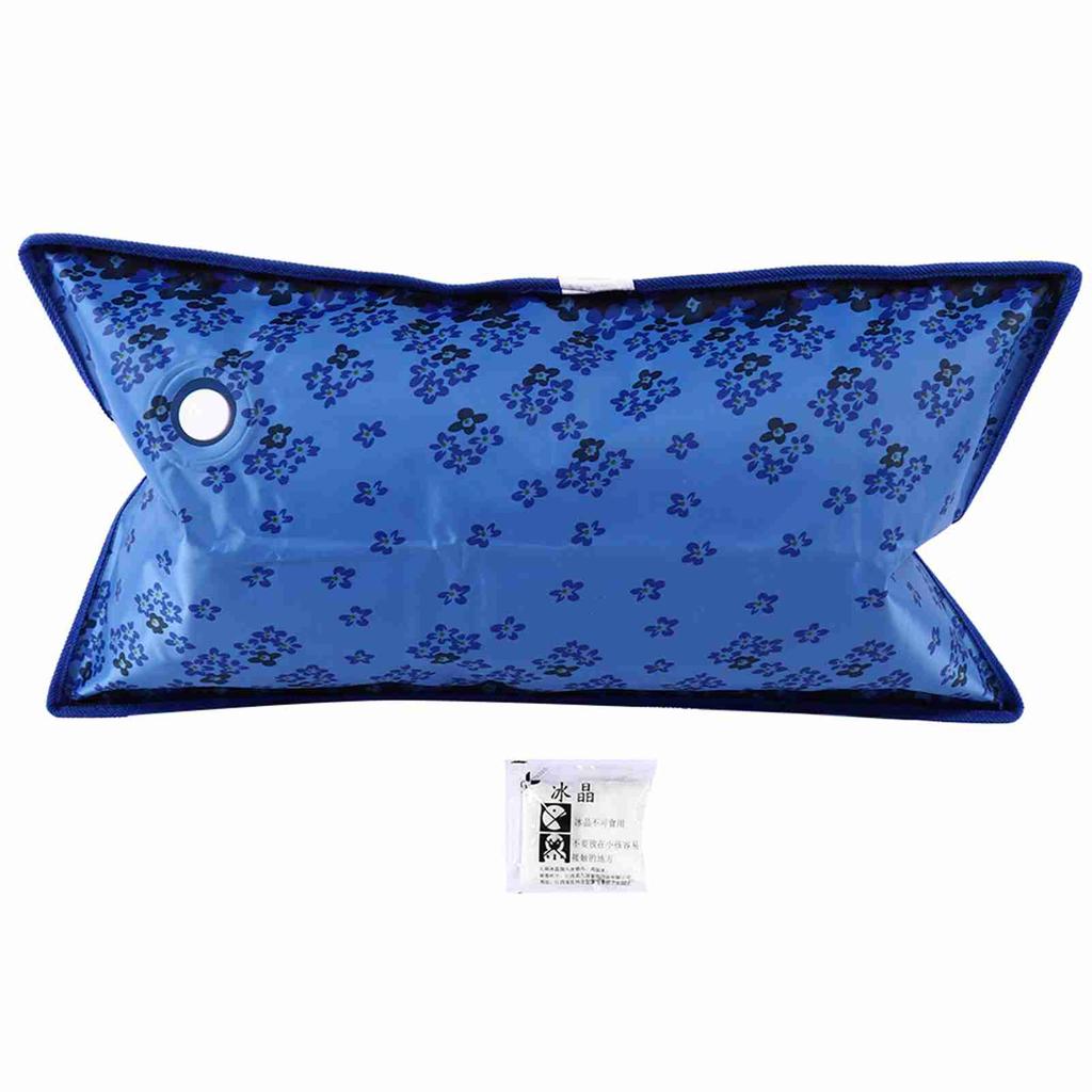 Thickened Ice Pillow Cool Pillow Home Travel Water Cushion Cooling Cushion (55*35cm Dark Blue)