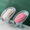 Suction Cup Leaf Shape Soap Box Drain Soap Holder Box Bathroom Shower Stable Soap Holder Sponge Storage Plate Laundry Soap Dish
