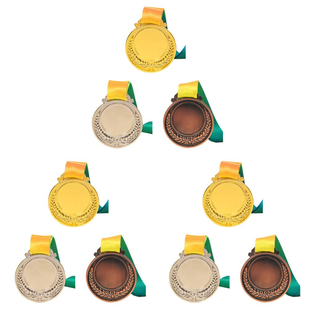 1-3 комплекта золотых/серебряных/бронзовых медалей размером 5,2 см с шейной лентой, медали победителя, награды за участие в соревновании