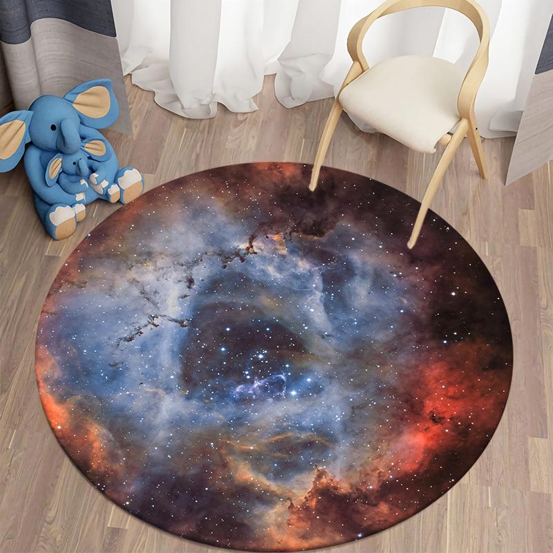Круглый коврик Galaxy Space, психоделические фиолетовые 3D круглые ковры для детской комнаты, коврики для гостиной, коврик для спальни, коврик для спальни