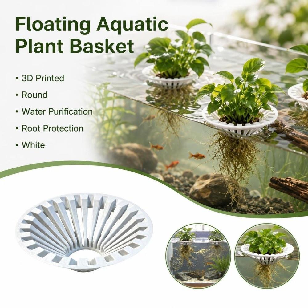 3D Printed Floating Colonization Basket Round Hydroponic Planting Basket Aquatic Environment