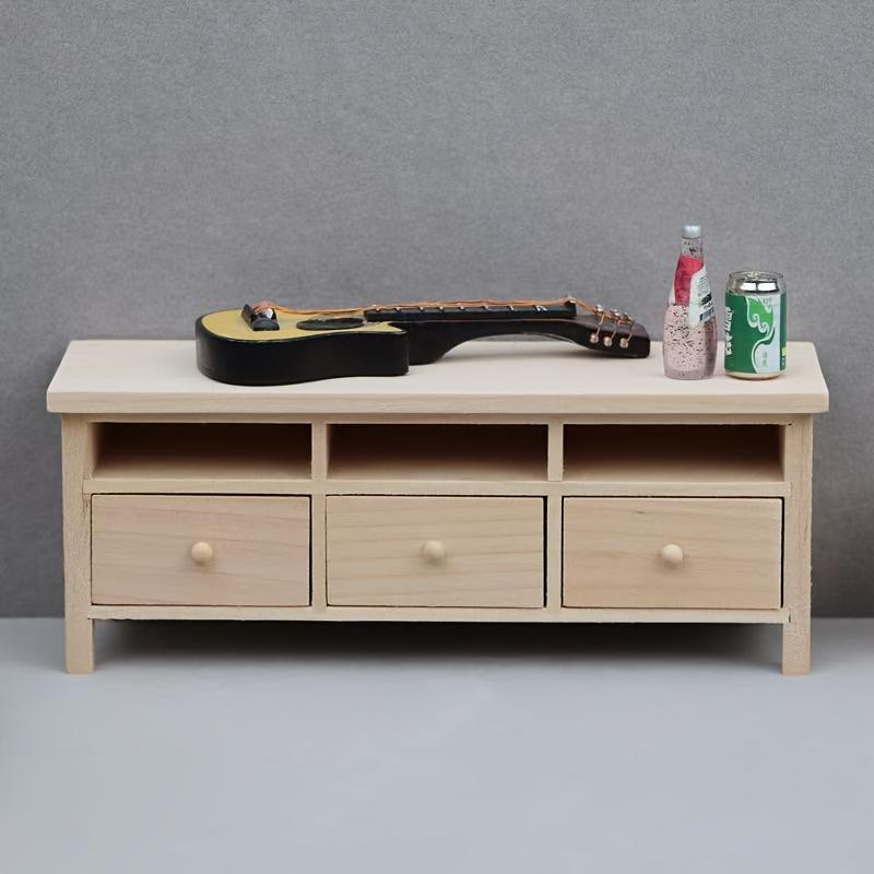 Миниатюрный деревянный комод в масштабе 1/12 - Модель для DIY, реквизит для миниатюрной фотографии - Сезонный декор - Идеальный подарок