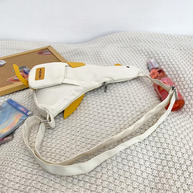 Женская сумка через плечо Милая сумка-тоут из парусины с уткой Женская студенческая сумка-мессенджер через плечо Модная забавная милая мультяшная нагрудная сумка