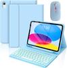 Чехол-клавиатура из кожи для iPad A16 11 дюймов 2025, с Bluetooth, подсветкой, цветными клавишами, 10-го поколения, белая задняя панель
