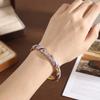 Colorful Enamel Cloisonne Bracelet Dainty Rhinestone Inlay Oil Dipping Cuff  Women