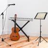 AKOZLIN Folding Music Stand, Adjustable Angle and Height, Music Stand, Music Stand, Music Stand, Height Adjustable from 49cm To 127cm, Projector
