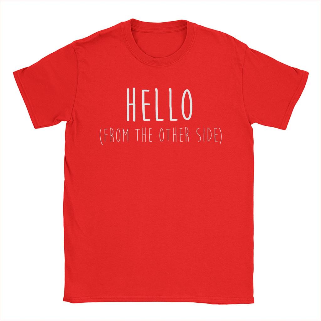 Мужские футболки Hello From the Other Side Adele Funny Cotton Tees Футболка с коротким рукавом Футболка с круглым вырезом с принтом