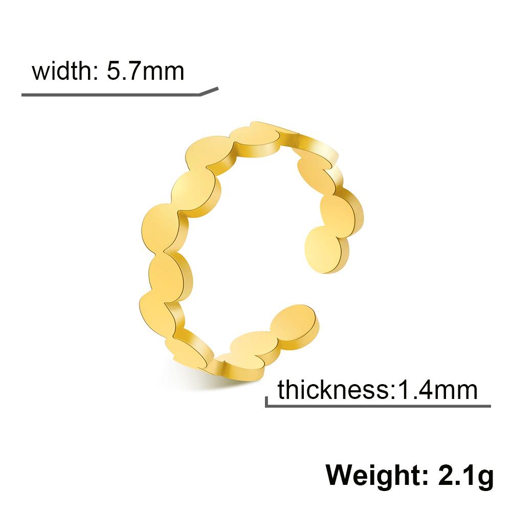 Геометрическое круглое открытое кольцо из нержавеющей стали, регулируемые кольца для пальцев, минималистичные украшения, новогодний подарок на День святого Валентина для женщин
