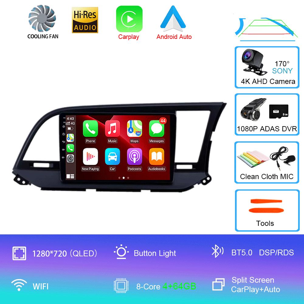 For Hyundai Elantra 6 2015 2016 2017 2018 Car Radio Android 14 Carplay GPS Navigaion Multimidia Video Player Stereo Head Unit 4G