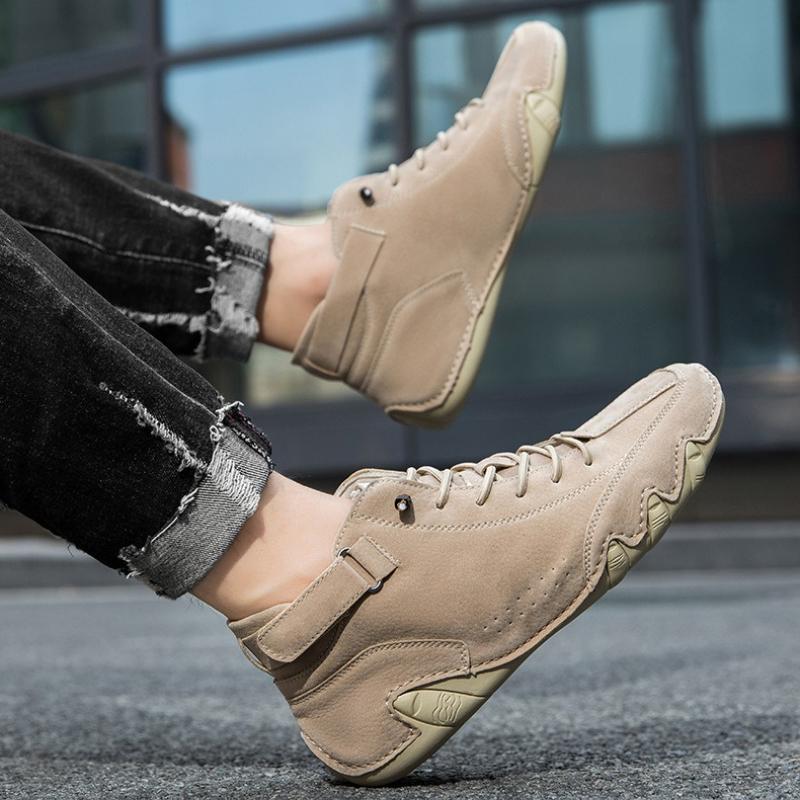 Fashion Men's Nude Boots Fashionable Stitching Lightweight Comfortable Soft Upper for Daily Wear Casual Street Style Walking Men Shoes
