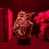 Kamado Tanjirou 3D аниме лампа акриловая лазерная гравировка фигурка убийцы демонов отаку друг подарок на день рождения светодиодный ночник домашний декор