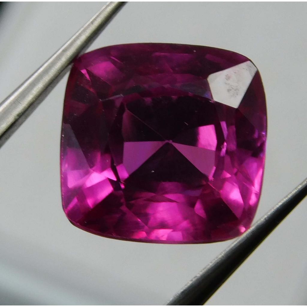Natural Pink Ruby Loose Gemstone Square Cushion Cut 7.35 ct for Jewelry Making and Gem Collections