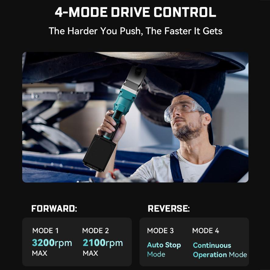 3200 об/мин 1/2" Аккумуляторный угловой ударный гайковерт Бесщеточный Высокий крутящий момент Трещоточный ключ Бытовой ремонт Набор электроинструментов