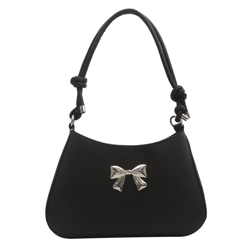 Текстурированный бант Простая новая весенняя повседневная однотонная сумка через плечо на одно плечо подмышку для женщин