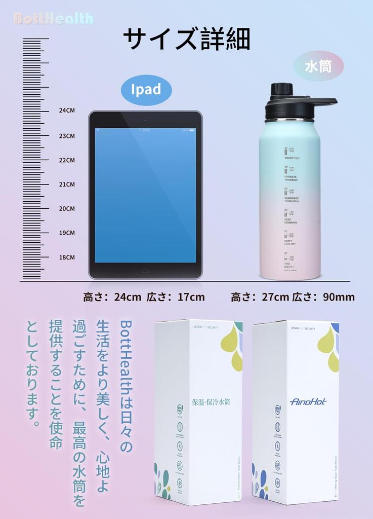 Бутылка BottHealth Insolated Water 1 Direct Leak SUS304 из нержавеющей стали с вакуумной изоляцией для спорта, легкая в использовании, с широким горлом, нержавеющая сталь, с горным верхом, черная, литр,