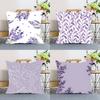 Lilac Check Lavender Pattern Pillow Case Cushion Cover Polyester Pillowcase Decorative Sofa Cushion Pillowcase Home Decor