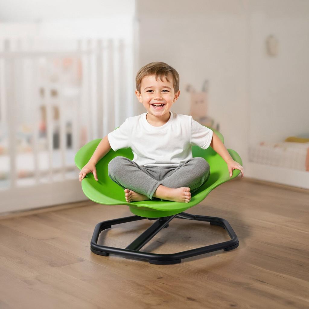 Kids Swivel Chair, 220 lbs Capacity, Cylinder Shape Sensory Spinning Chair, Autistic Kids Sensory Toy Seat with Non-Slip Metal Base, Toddler Sit &