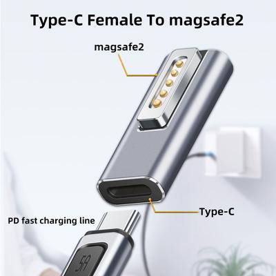 Магнитный PD-адаптер USB Type-C для Magsafe 1 2 MacBook Air Pro LED-индикатор 100 Вт Быстрая зарядка Магнитный штекер-адаптер