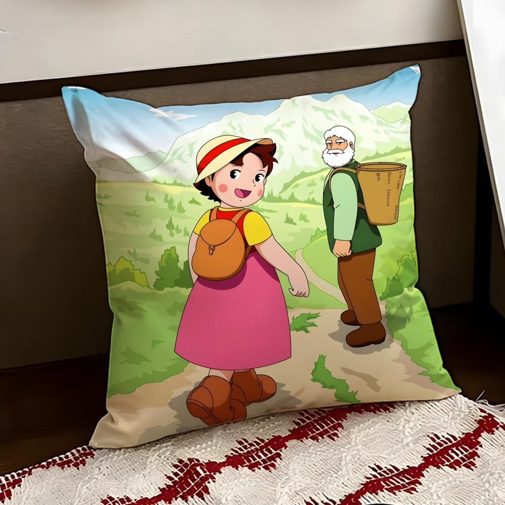 Cute HHeidi Girl of the AAlps Cushion Cover Reversible Soft Durable Pillow Cover Home Car MultiScene Use for Daily Comfort