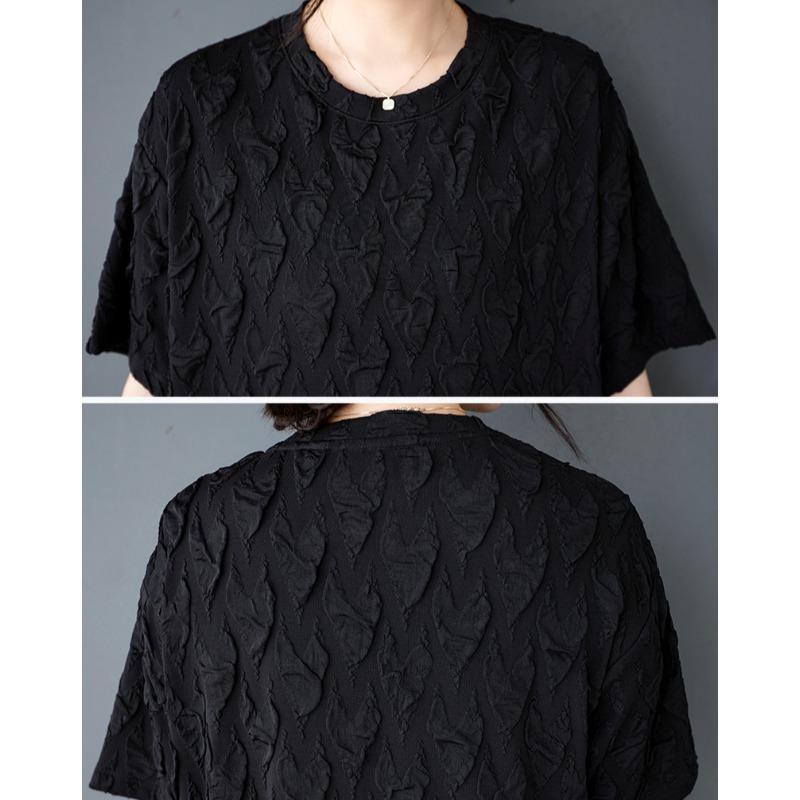 DIMANAF 2025 Платье большого размера Женское Летнее Длинное Платье-рубашка Повседневное Свободное Базовое Однотонное Винтажное Черное Платье Макси