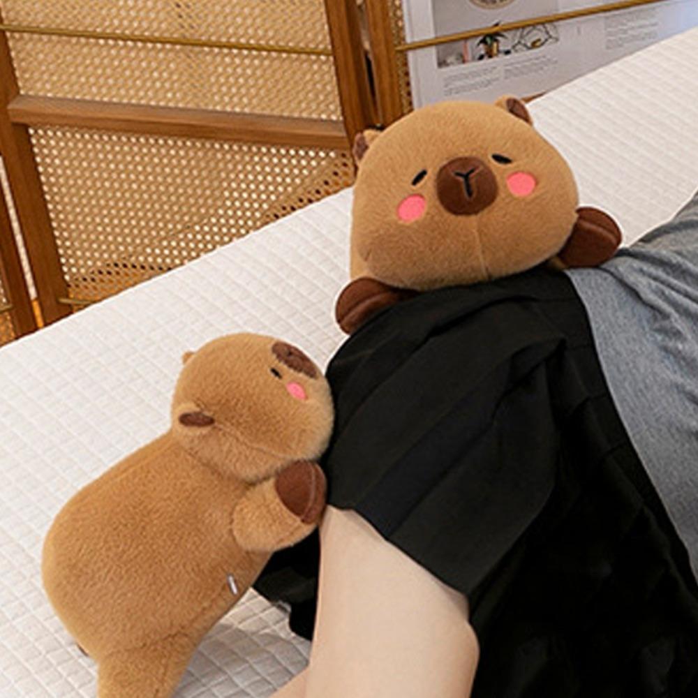 Мягкая плюшевая игрушка капибара, пушистая плюшевая кукла капибара, забавная плюшевая кукла капибара, украшение для комнаты