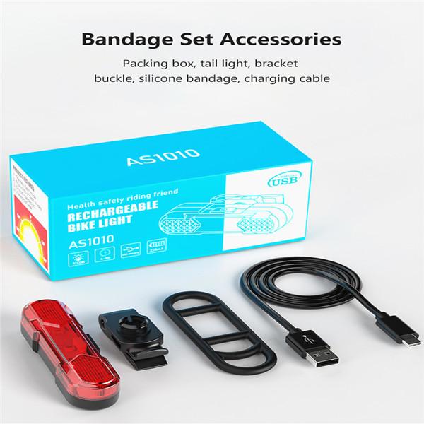 Велосипедные фонари Зарядка через USB Светодиодные сигнальные огни Ночной велосипед Задний фонарь Оборудование для горных велосипедов