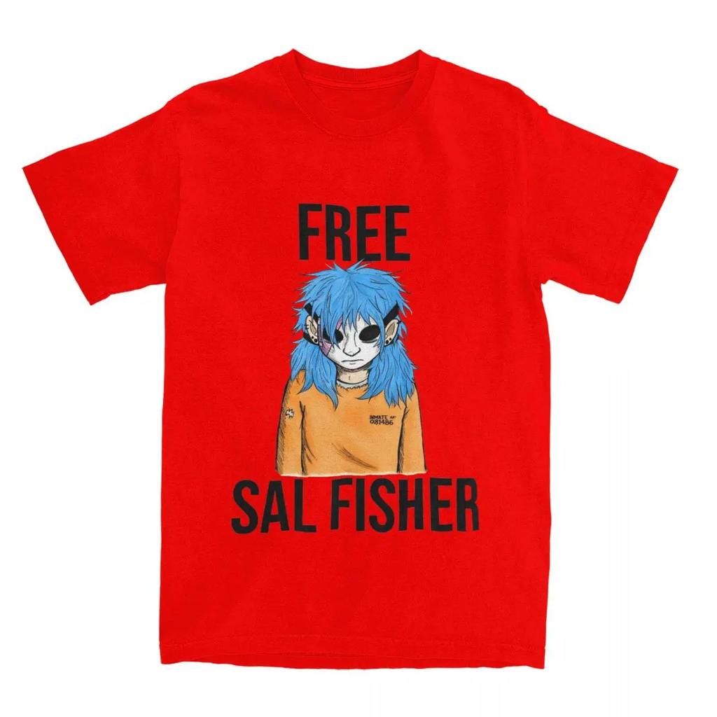 Novelty Free Sal Fisher Sally Face T Shirt Men Women's Pure Cotton Sallyface Tee Shirt Party Clothes