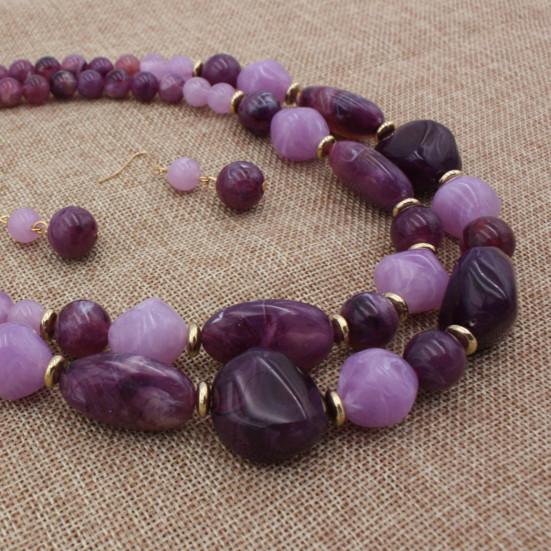 1 комплект многослойного ожерелья в стиле ретро, ювелирные изделия, аксессуары, двухрядное ожерелье, серьги-крючки, комплект для вечеринки