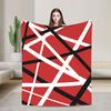 Van Halen Abstract Red With Black And White Lines Super Soft Blanket  Novelty Travel Throw Blanket Couch Chair Flannel Bedspread
